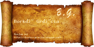 Borkó Grácia névjegykártya